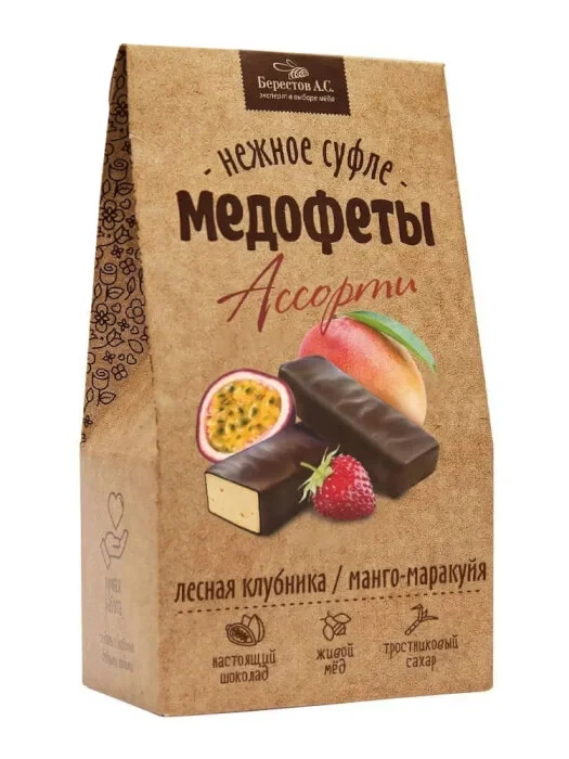 №2 Берестов Медофеты Манго маракуйя и клубникой,150г    в Элисте