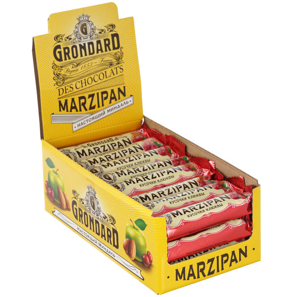 №1 TM Grondard     (8415) Батончики глазированные Марципановые Клюква, (24шт по 50г)    в Элисте