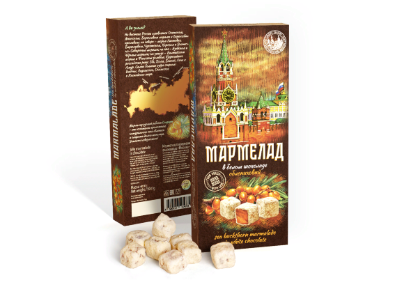 №2 Сладарт Мармелад Облепиховый в белом шоколаде МОСКВА, 150г в Элисте