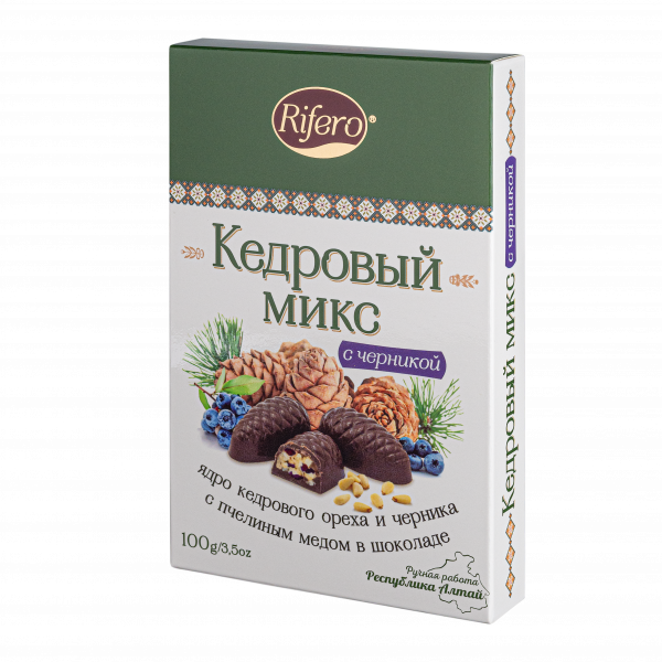 №1 Риф и ко Конфеты "Кедровый микс ЧЕРНИКА" 100г       в Элисте