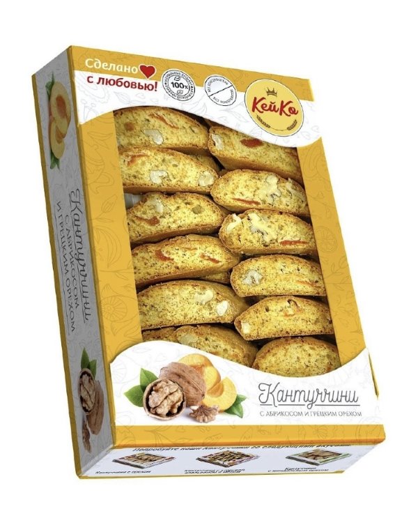 №3 Кей Ко Кантуччини с абрикосом и грецким орехом, 200г в Элисте